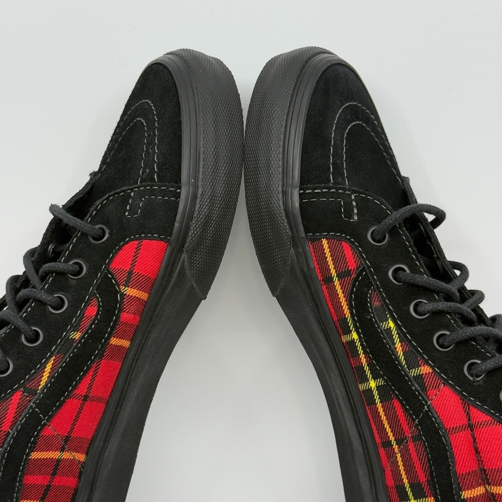 Vans Red and Black Plaid High-Top Sneakers - Picture 10 of 16